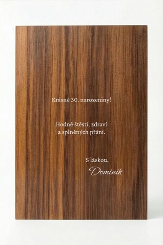 Dřevěné přání k narozeninám – Motiv Nadčasová klasika