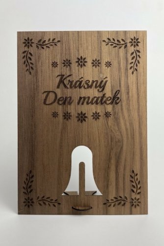 Dřevěné přání ke Dni matek s gravírováním