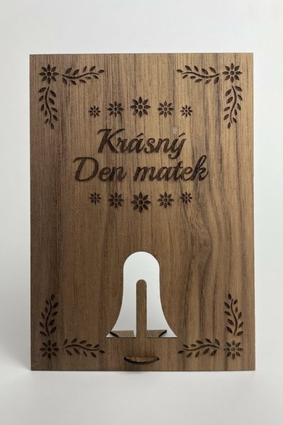 Dřevěné přání ke Dni matek s gravírováním